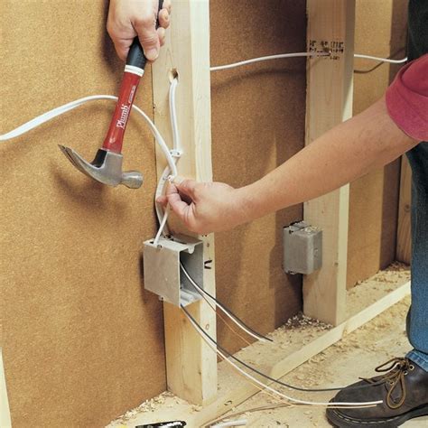 electrical outlet box rough in|how to rough in electrical cable.